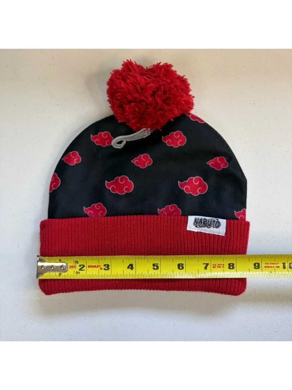 Naruto Beanie Toque Hat Shippuden Akatsuki Cloud Youth Cuffed Pom New red black